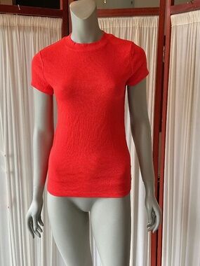 A New Day Women's Red Crew Neck Short Sleeve Stretch Cotton Blend T-Shirt M
